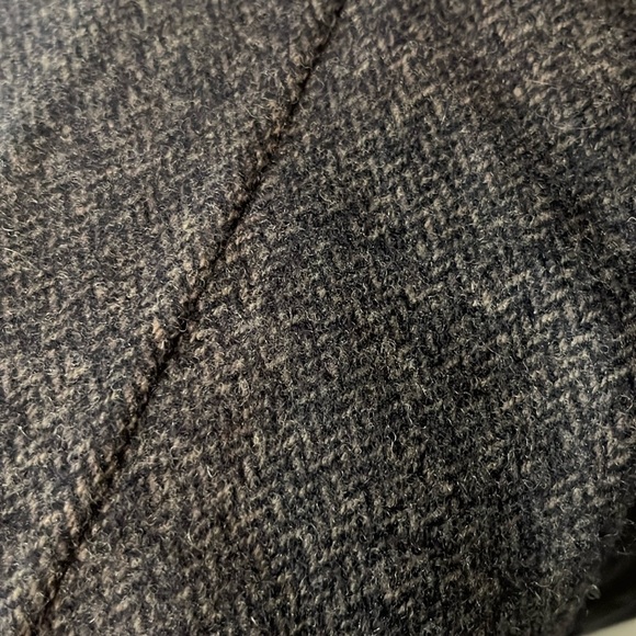 Max Mara Cucito A Mano NWT Midnight Blue Brown Chevron Galles Robe Jacket Sz 12 - Picture 14 of 16